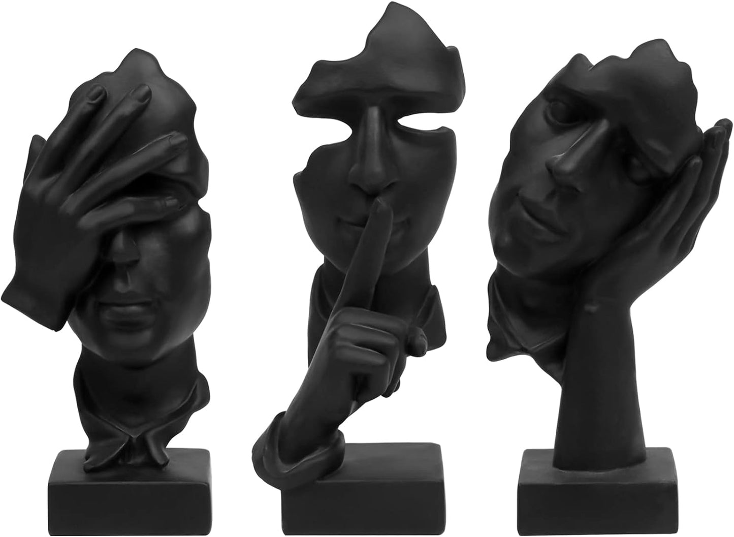 3 Pcs Thinker Statue,Modern Home Resin Sculptures,Collectible Figurines for Home Office Bookshelf Desktop Decor(Sandstone)
