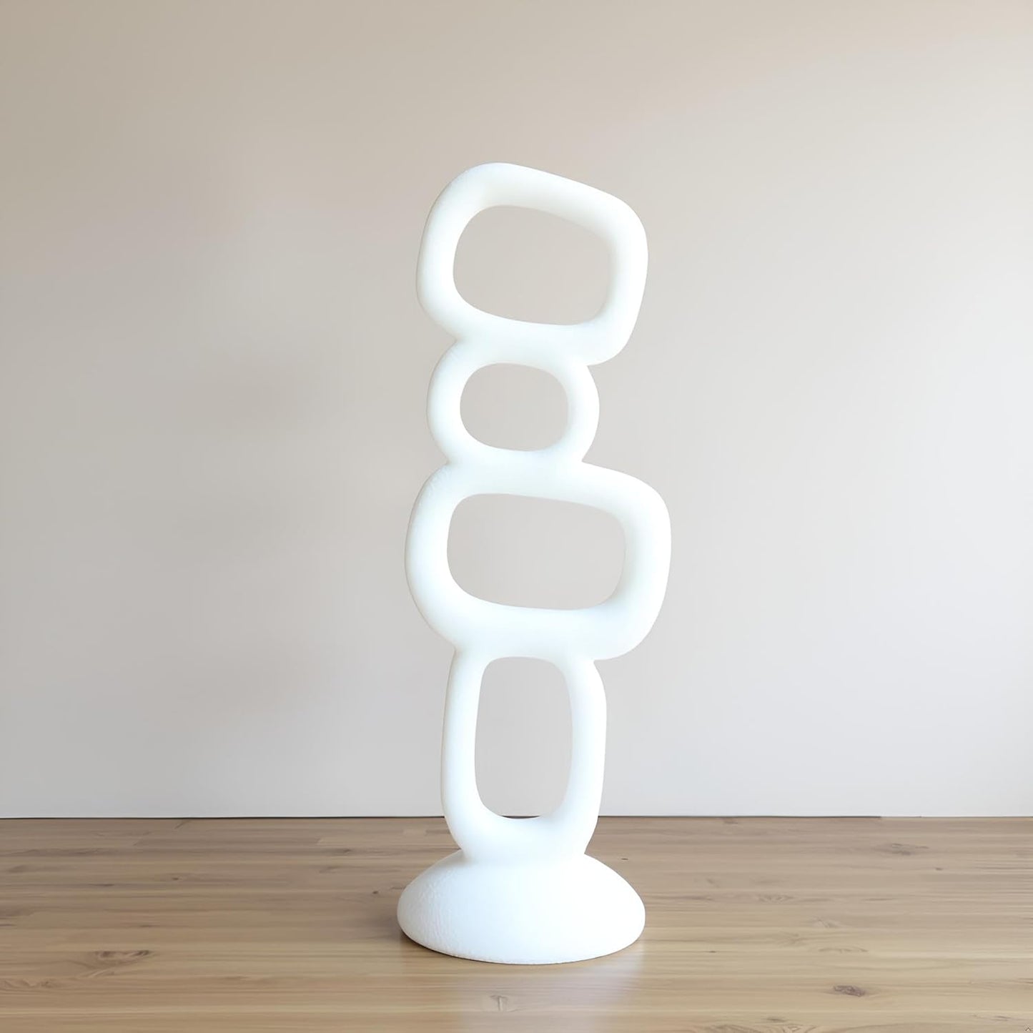 15" Modern Abstract Ribbon Decorative Sculpture, Knot Sculptures,Home Decor,Coffee Table Statues,Dining Living Room Desk Decor(Milky White)