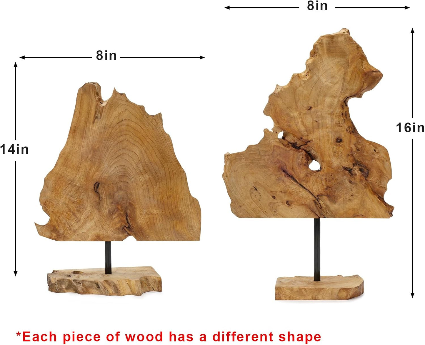 NAHARO Handcarved Root Wood Abstract Sculpture – Unique Rustic Tabletop Decor for Living Room,Entryway or Office, Eco-Friendly Wooden Art Gift