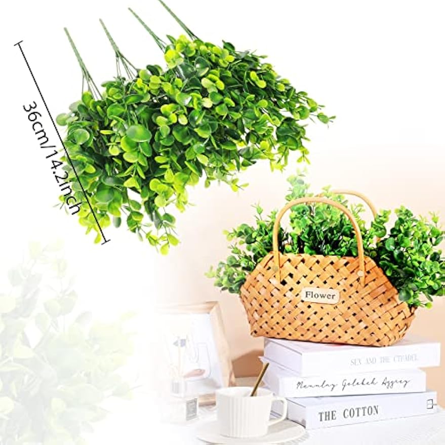 16 Bundles Artificial Hanging Plants Artificial Succulents Fake String of Pearls Fake Ivy Vine Greenery Boxwood Stems Fake Boxwood Shrubs Greenery Shrubs Boston Fern Plants for Indoor Outdoor Decor