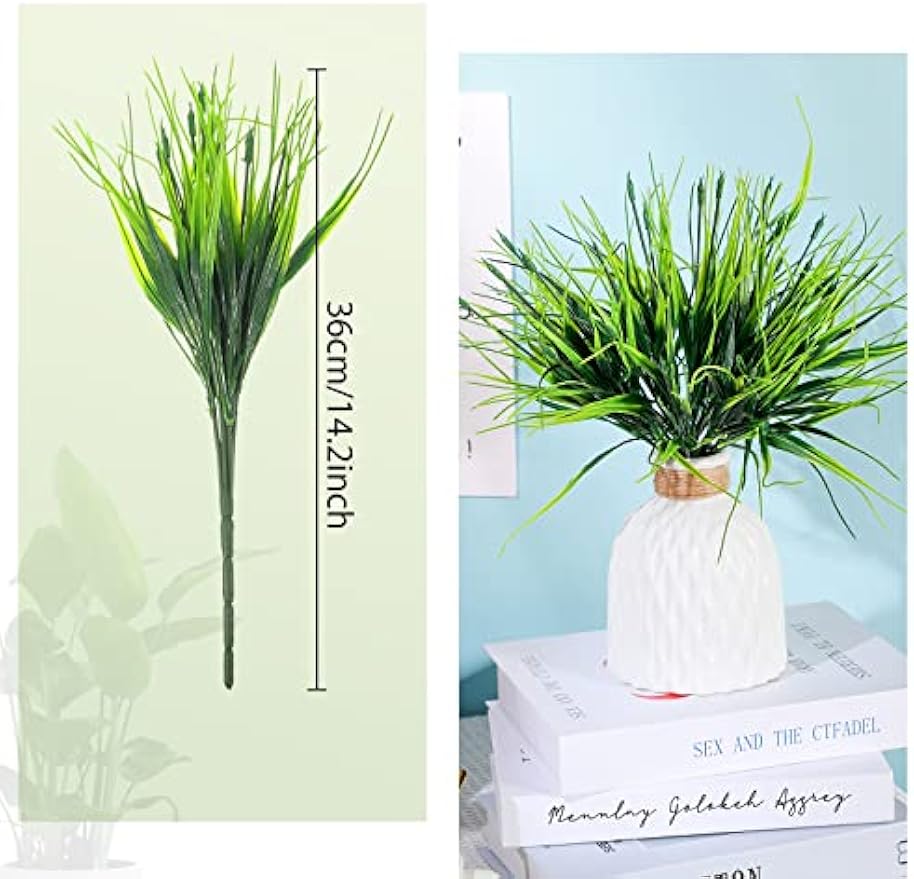 16 Bundles Artificial Hanging Plants Artificial Succulents Fake String of Pearls Fake Ivy Vine Greenery Boxwood Stems Fake Boxwood Shrubs Greenery Shrubs Boston Fern Plants for Indoor Outdoor Decor