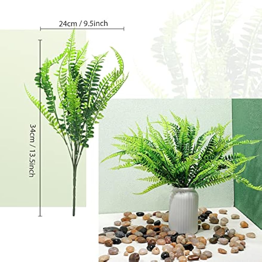 16 Bundles Artificial Hanging Plants Artificial Succulents Fake String of Pearls Fake Ivy Vine Greenery Boxwood Stems Fake Boxwood Shrubs Greenery Shrubs Boston Fern Plants for Indoor Outdoor Decor
