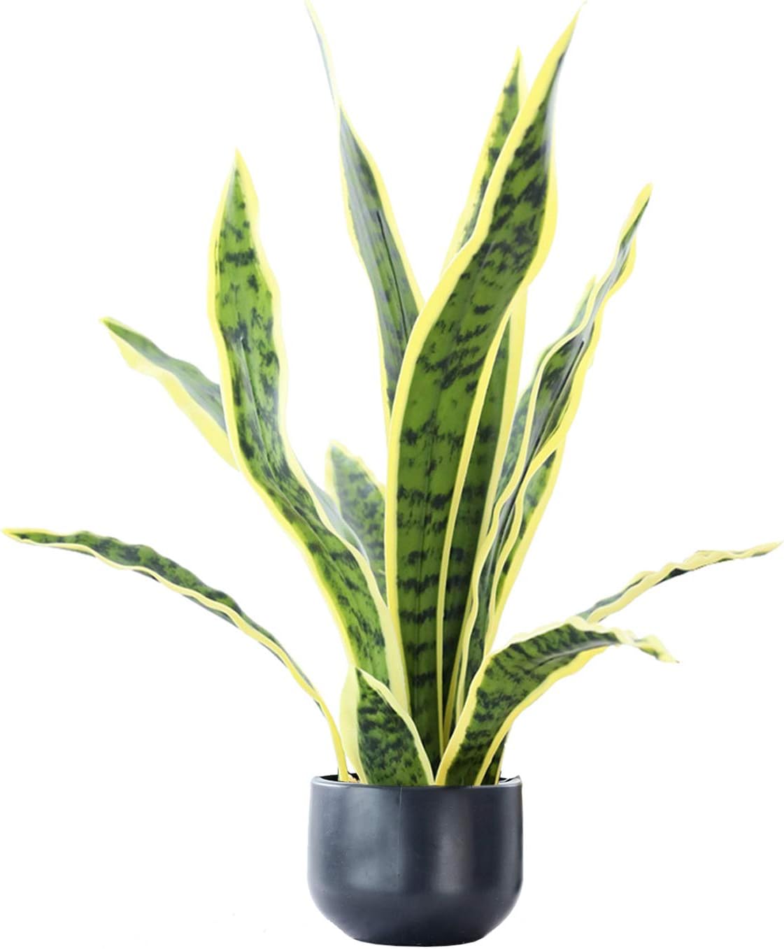 Beebel Artificial Snake Plant 22 Inch Fake Sansevieria Fake Agave Potted Plants Plastic Greenery for Home Garden Office Store Decoration 12 Leaves (Green)
