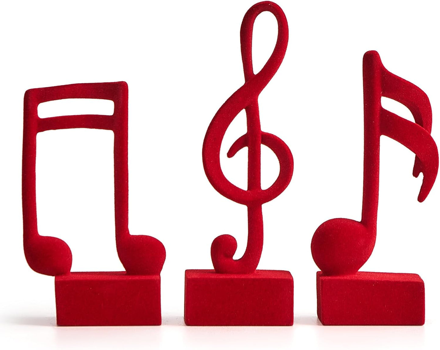 3 Pieces Music Note Statue Home Decor Modern Living Room Decorations Black Sculpture for Office Bookshelf Music Room