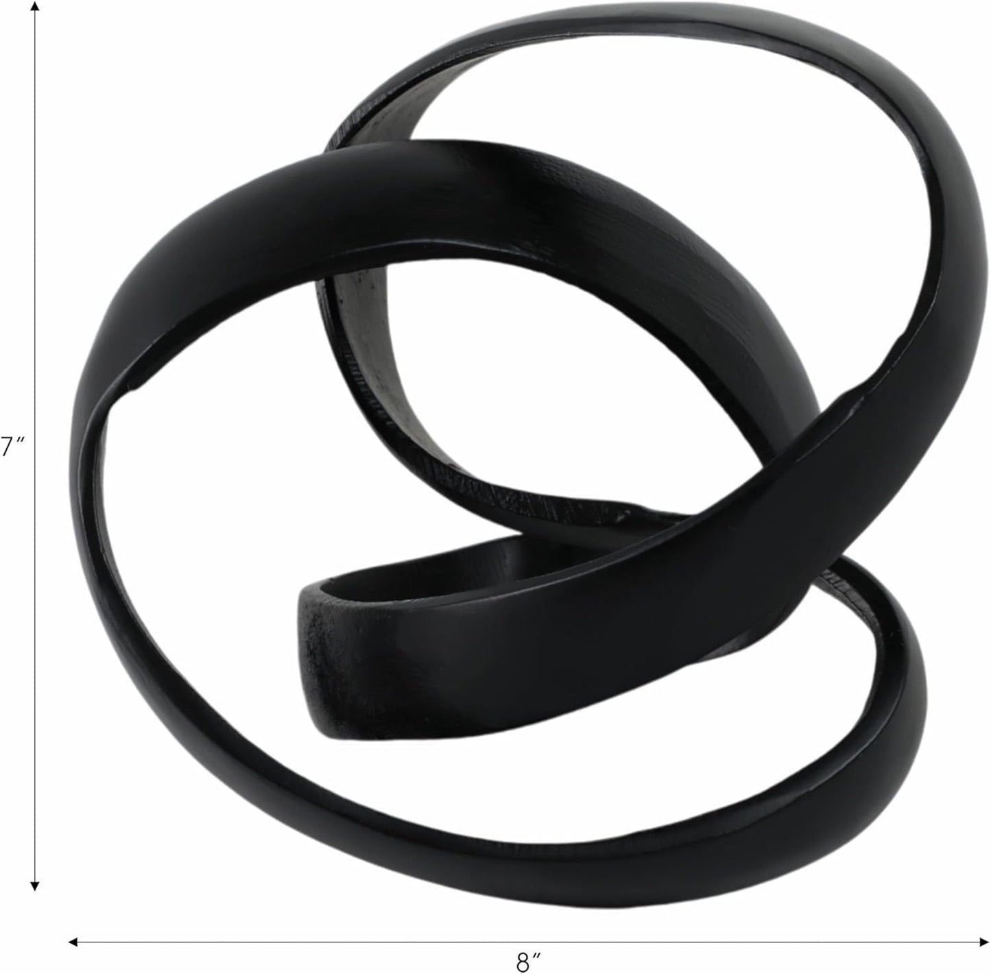 Sagebrook Home Metal Decorative Object Modern Aluminum Sculpture for Home, Office, Bedroom & Living Room Black, 7"