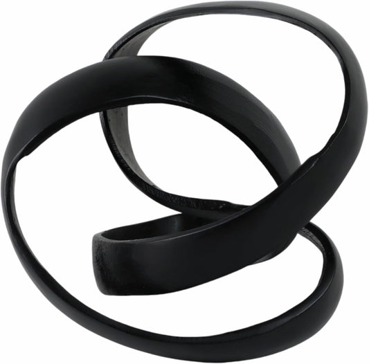 Sagebrook Home Metal Decorative Object Modern Aluminum Sculpture for Home, Office, Bedroom & Living Room Black, 7"