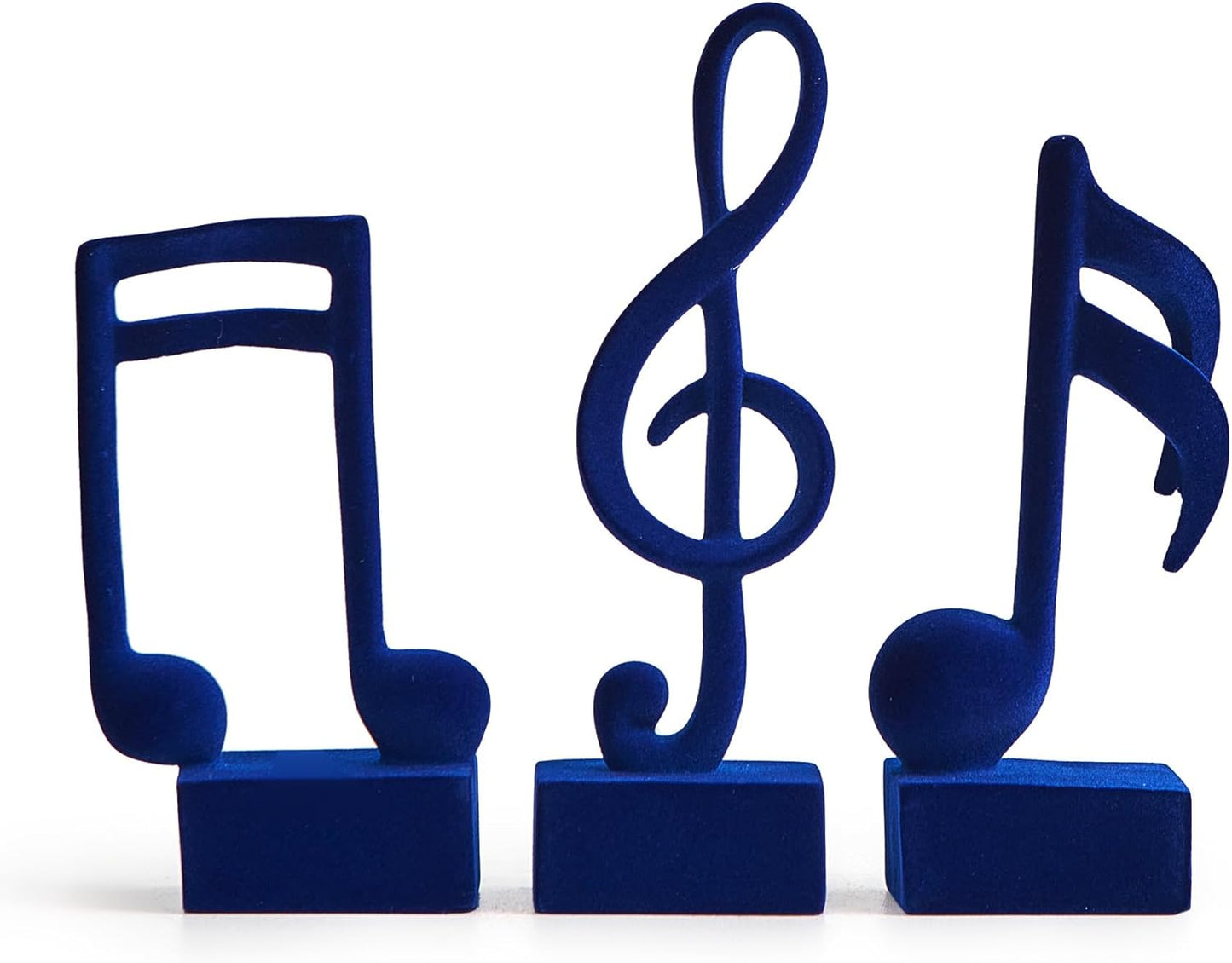 3 Pieces Music Note Statue Home Decor Modern Living Room Decorations Black Sculpture for Office Bookshelf Music Room