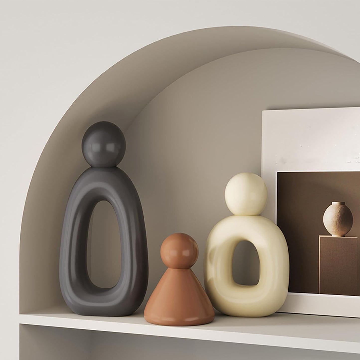 XINXUAN XGZY Abstract Three Sculptures - Minimalist Home Decoration, Modern Living Room Character Design, Desktop Decoration, Neutral Resin Art, Meaningful Home Gifts ﻿