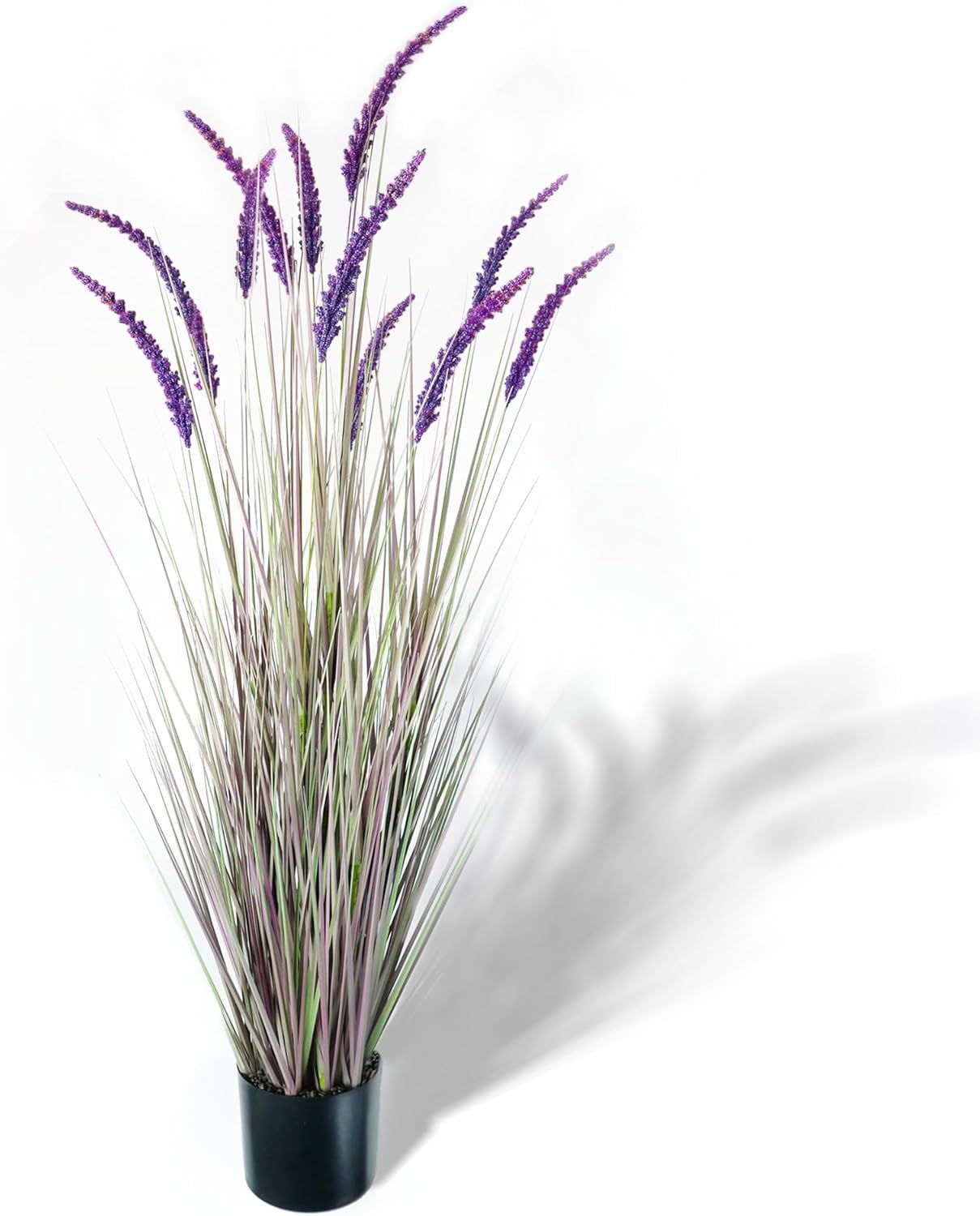 KOL 4ft Artificial Veronica Spiked Speedwell Grass, 47in Faux Veronica Spicata Plant, Tall Horsetail Reed Grass, UV-Resistant Fake Grasses for Indoor/Outdoor Décor, Home Office Wedding Centerpiece