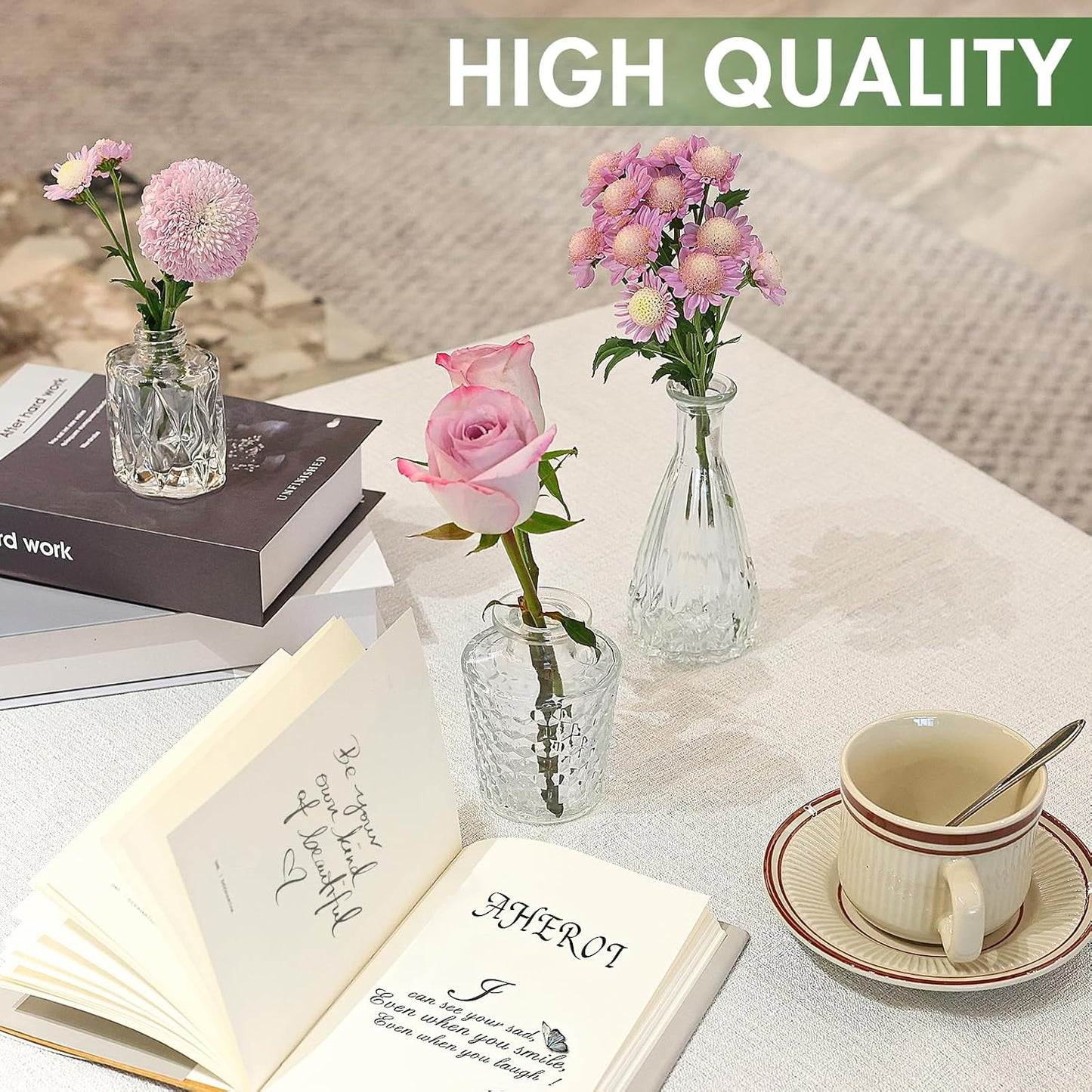 Aheroi 32 Pcs Bud Vase Set, Clear Vases for Centerpieces, Cute Glass Bud Vases Small Vases for Flowers, Mini Vase Flower Vase Set for Wedding Decorations, Room Office Table Decor