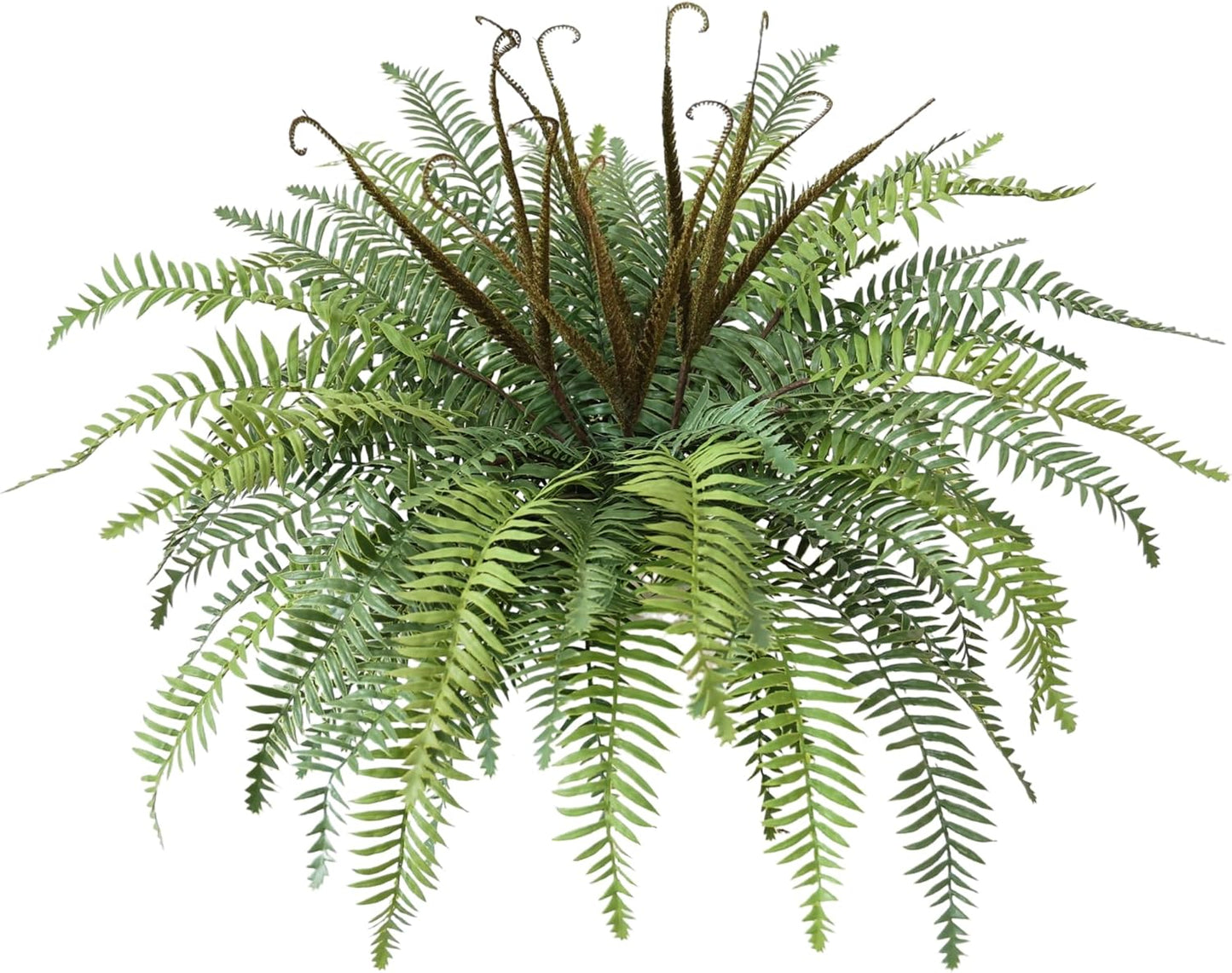36" Polyester Artificial Boston Fern Bush,Set of 4,Fake Fern Hanging Plants with 24 Fronds That Look Real for Outdoors and Home Decor. (36" 4Pcs-Bottle Green)