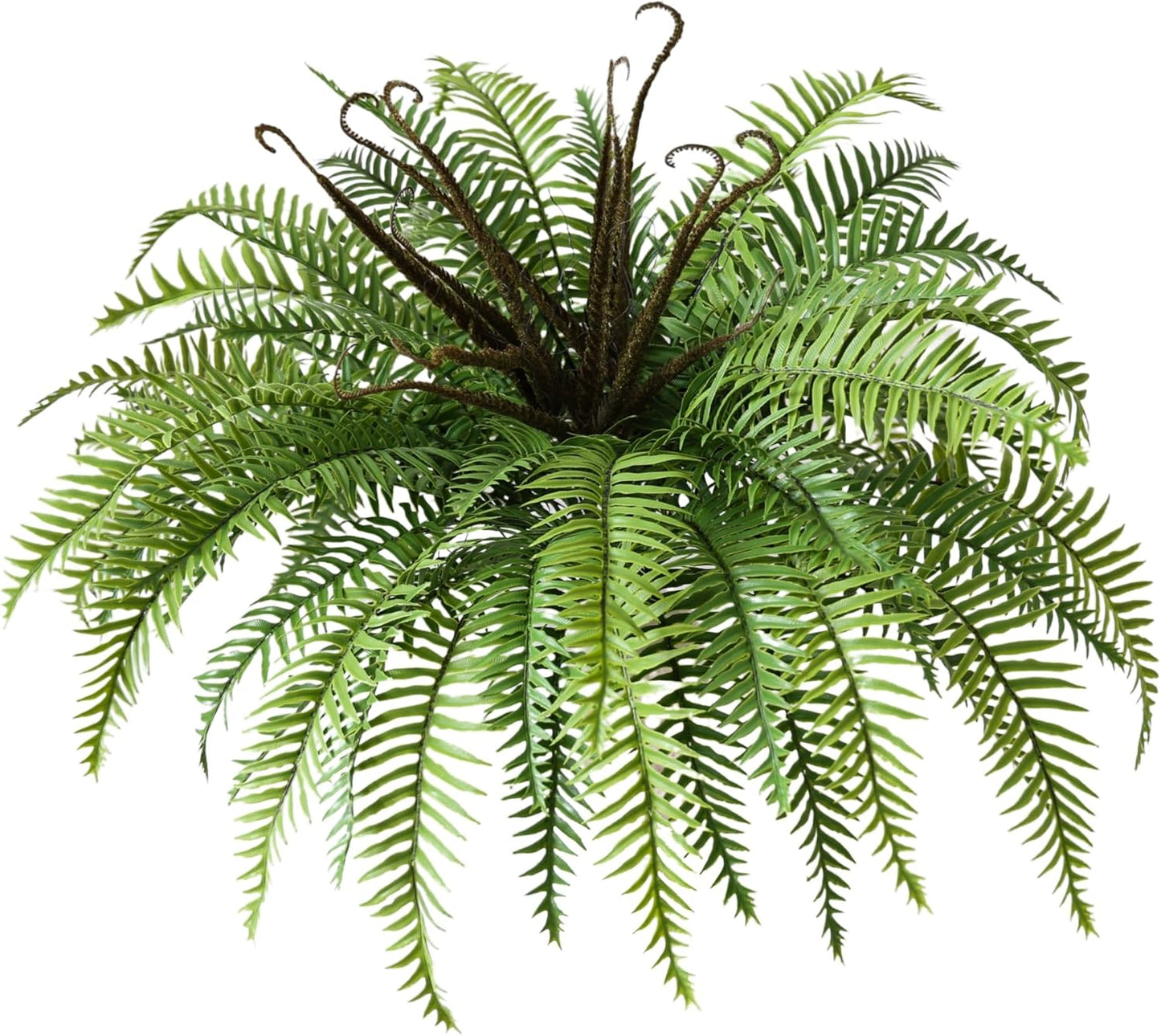 36" Polyester Artificial Boston Fern Bush,Set of 4,Fake Fern Hanging Plants with 24 Fronds That Look Real for Outdoors and Home Decor. (36" 4Pcs-Bottle Green)