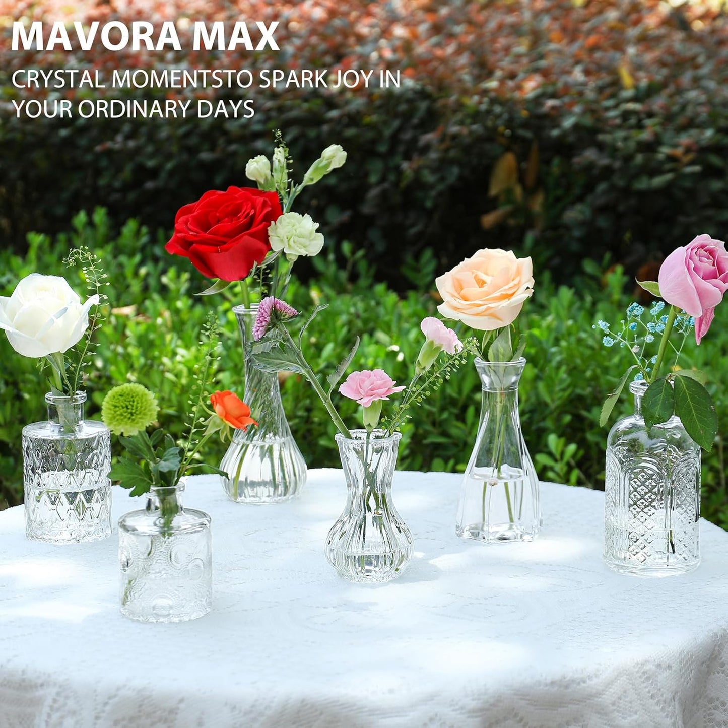 Clear Bud Vases Bulk 32,Small Flower Vases for Wedding,Glass Vintage Bottle Set for Centerpieces,Recepetion,Home